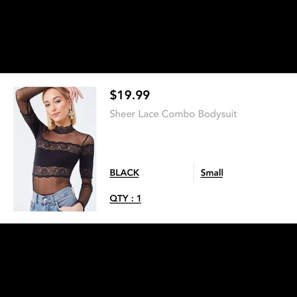 Lace black bodysuit S - Picture 4 of 4